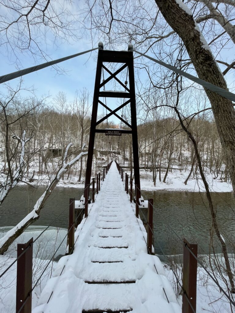 Hanging Bridge in the snow